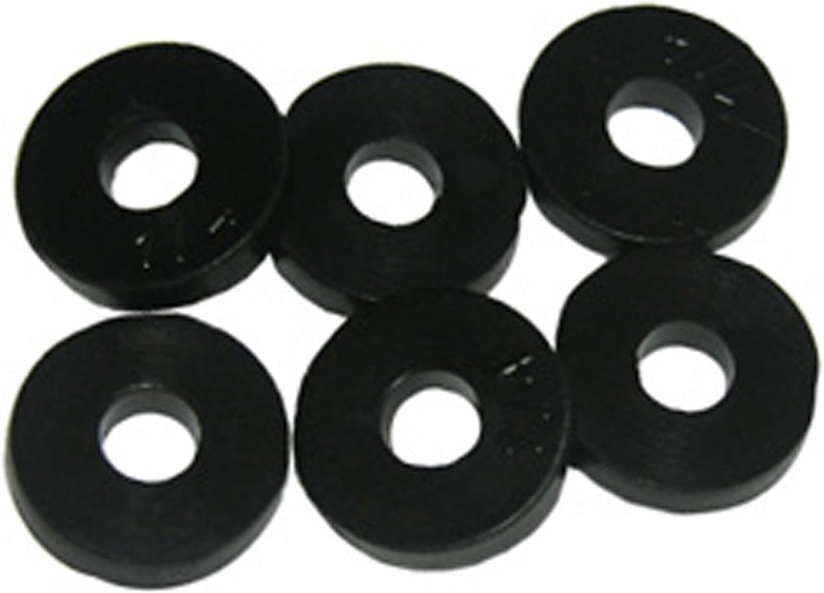 Bottom view of rubber beveled bibb faucet washers