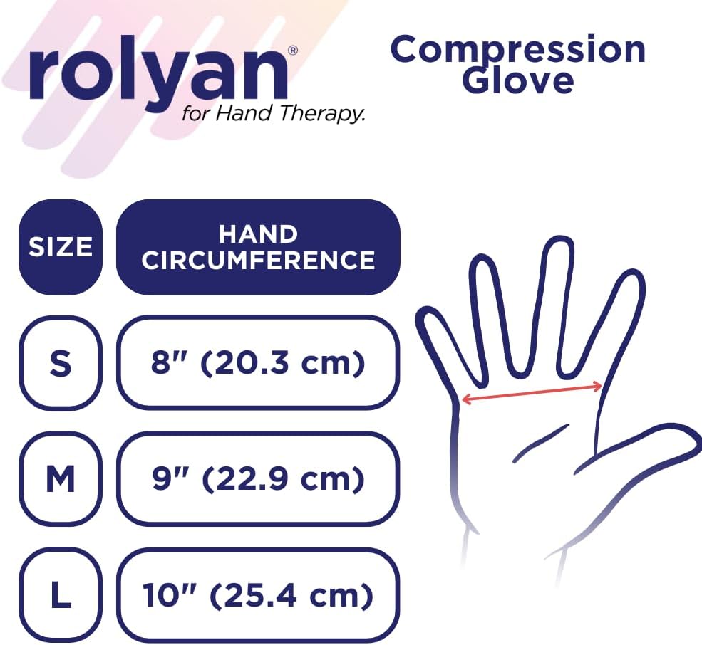 Rolyan arthritis support glove worn on hand demonstrating fit