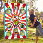 Indoor setup of Blulu circus carnival toss game for birthday party