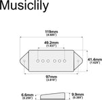 Musiclily guitar pickup covers pole spacing detail view