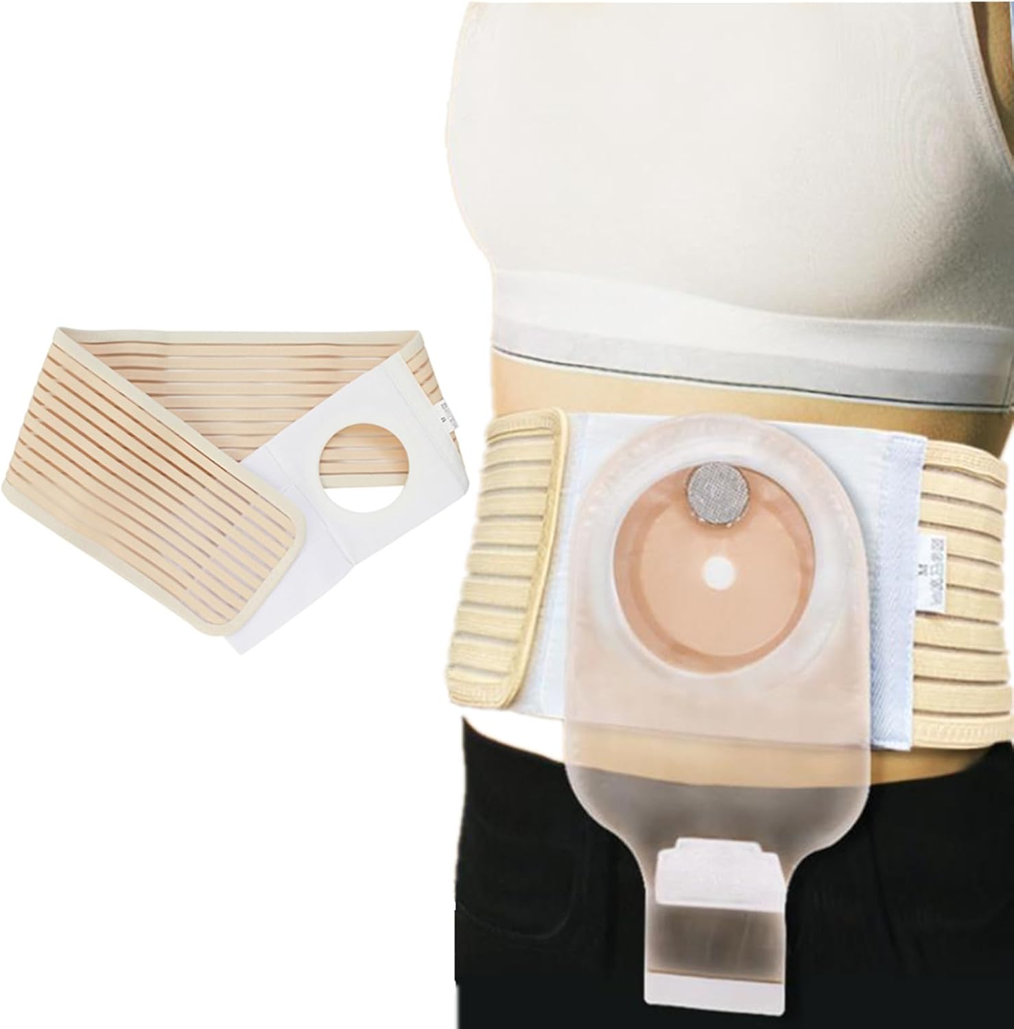 steawoce Men Or Women Ostomy Belt Breathable Ostomy Hernia Support Belt Abdominal Stoma Binder Brace Abdomen Band Stoma Support for Colostomy Patients to Prevent Parastomal Hernia Stoma Opening (S) - Image 1