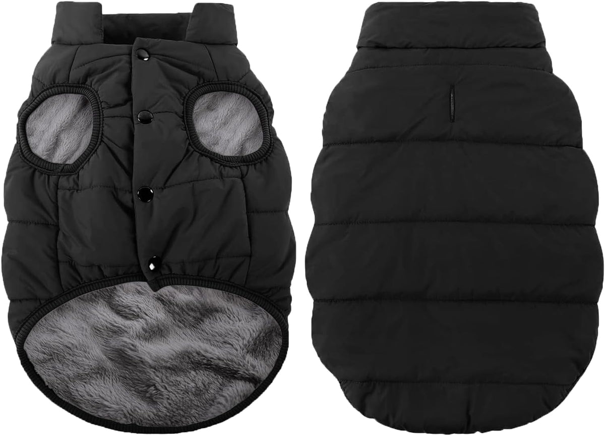 ASENKU Dog Winter Coat Dog Fleece Puffer Jacket for Small Medium Large Dogs | Water-resistant & Windproof Dog Coat, Warm Plush Lining for Cold Weather, Snowproof Dog Puffer Vest with Leash Hole Coffee L - Image 15