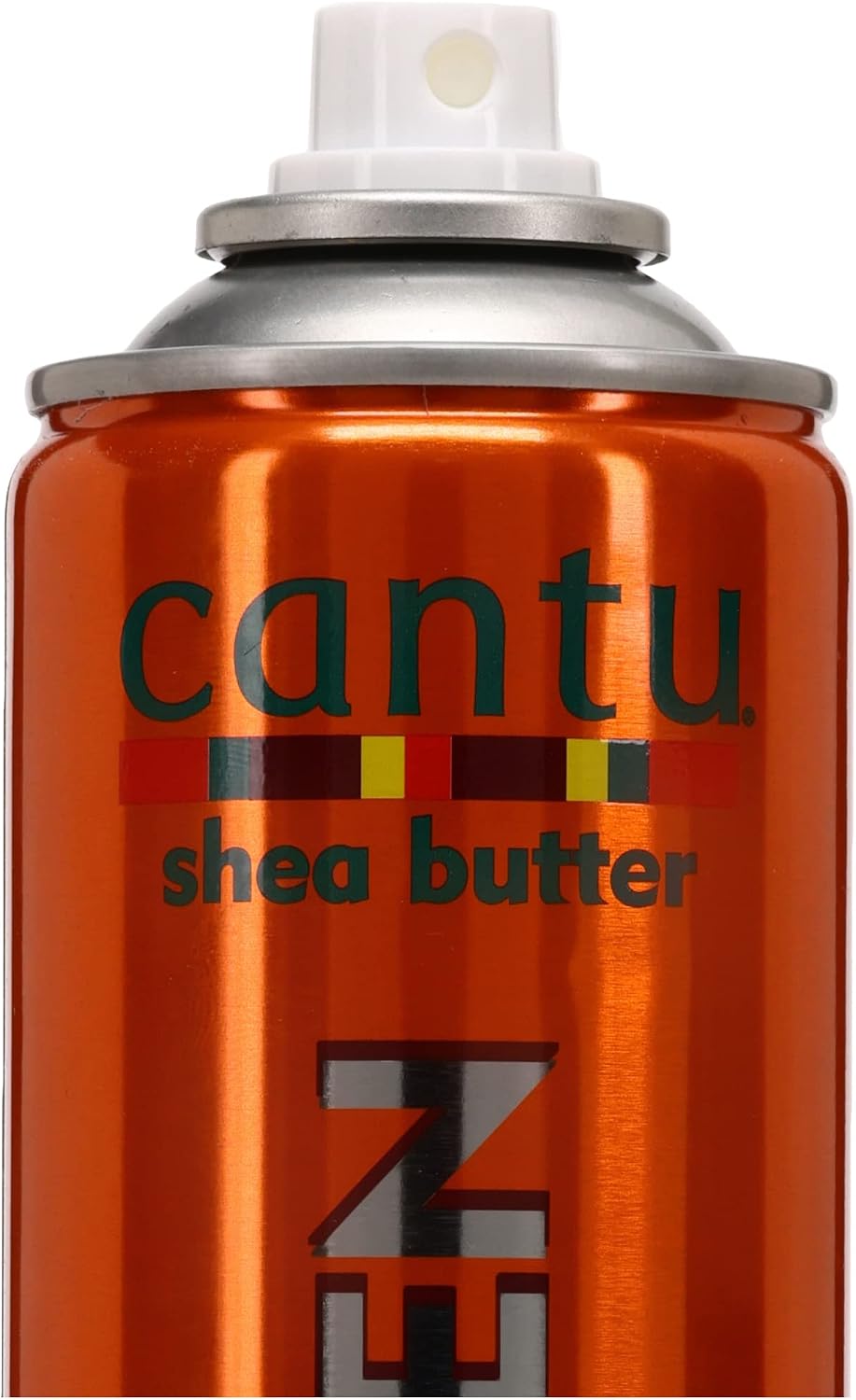 Cantu shea butter hair care spray viewed from the side with product details