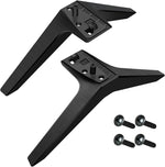 WISINY television replacement stand legs front view showing durable black plastic construction and sleek profile.