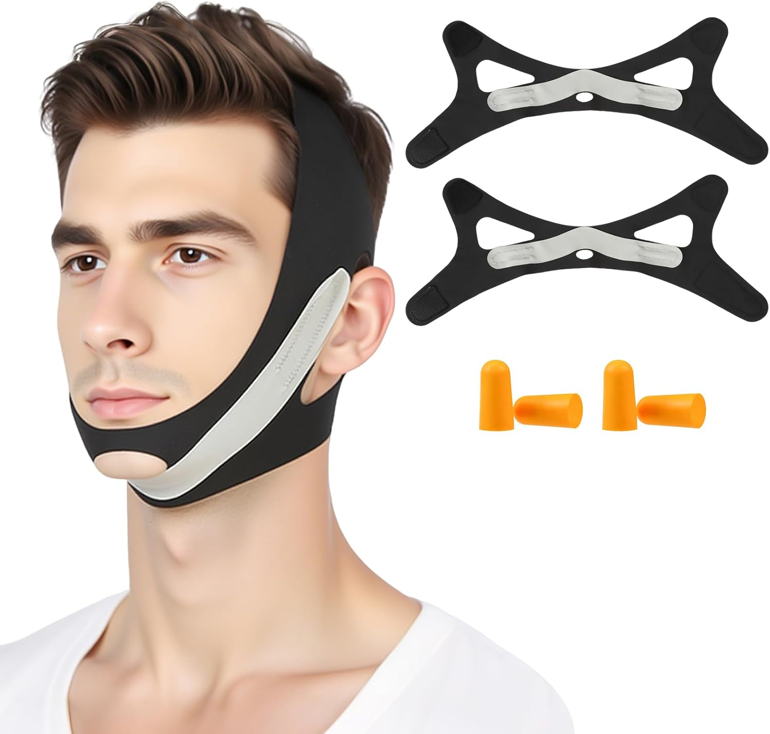 GlintStick Anti Snoring Chin Strap for Sleeping Adjustable(2 Pack), Effective Anti Snoring Device Breathable and Reusable, High Elasticity Traceless Comfortable Snore Stopper for Adult - Image 1