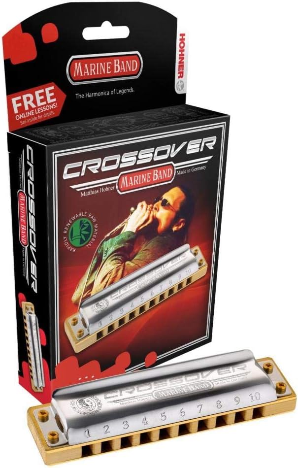 Marine Band Crossover Harmonica in Chrome - Key of Bb - Image 1