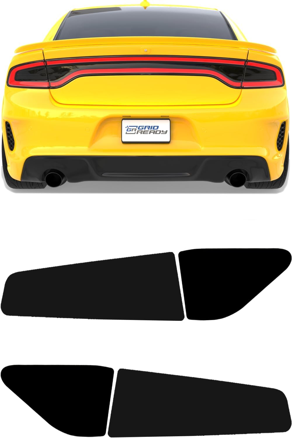 GridReady Dodge Charger tail light tint kit showing the dark smoke finish.