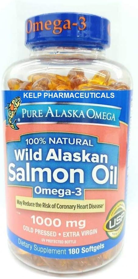 Pure Alaska Omega-3 Wild Alaskan Salmon Oil 1000mg Softgels Pack of 180-Count - Image 1