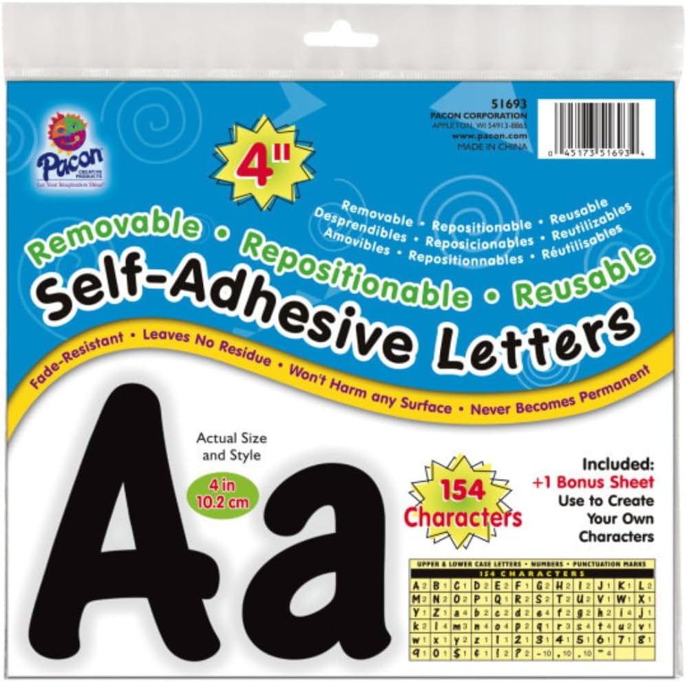 Pacon yellow cheery font letters package layout