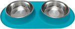 Messy Mutts Double Silicone Dog Feeder, Stainless Bowls, Medium, Grey | Non-Slip Silicone Double Dog Feeder With Two Removable Stainless Steel Bowls For Food And Water - Image 11