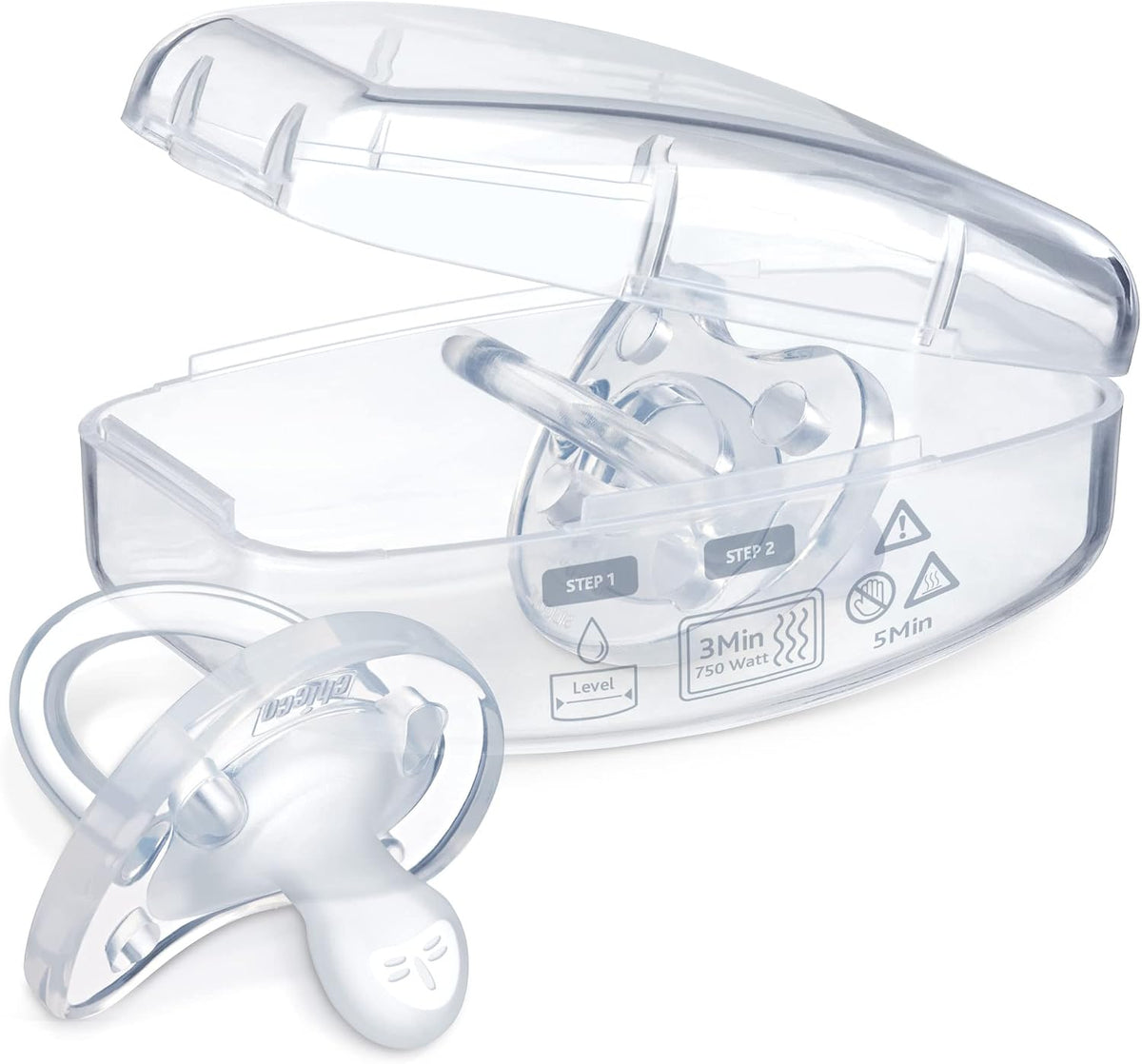 Chicco one piece pacifier flexible handle and narrow base detail
