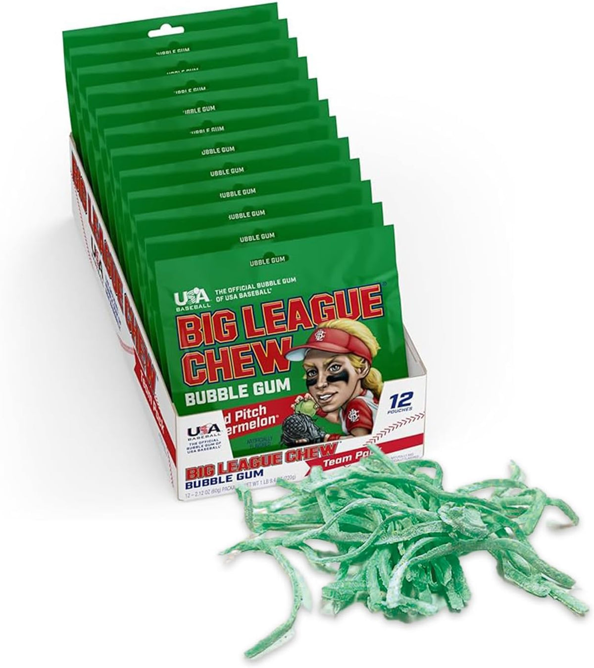 Big League Chew Outta Here Original Bubble Gum - Classic Ballpark Flavor | Perfect for Baseball Games, Teams, Concessions, Parties, and More | Pack of 12 Bags (2.12oz Each) - Image 9