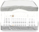THINMUHAND dog playpen cover and bottom pad front view on a pet fence