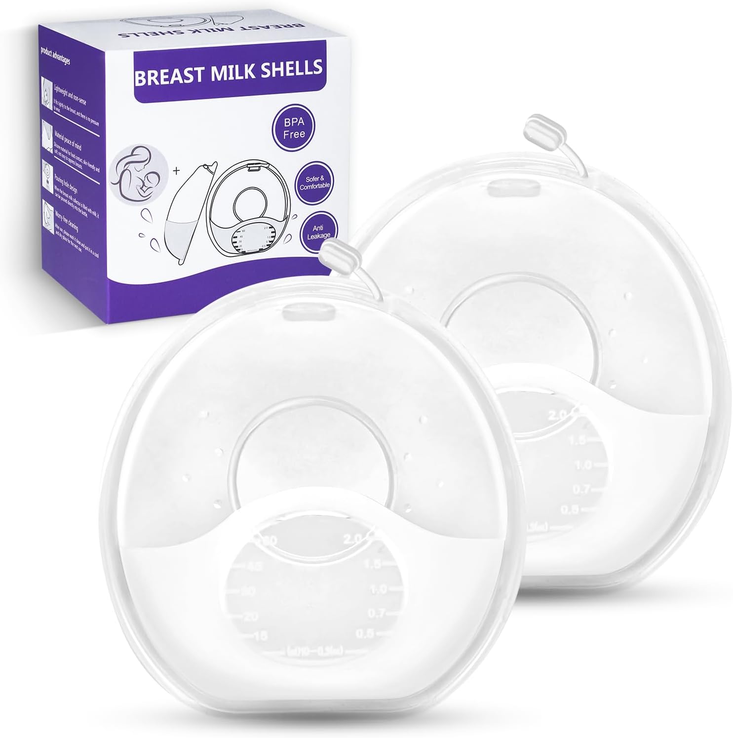 Comi Breast Milk Collector front view of silicone shells