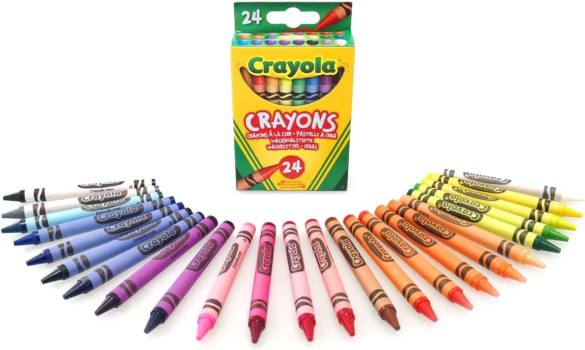 Crayola classic color pack crayons 24 colors box front view