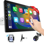 Haudio rotatable carplay screen single din car stereo front view showcasing the large premium touchscreen interface.