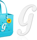 Mity rain Letter Charms for Bogg BagAlphabet Lettering Accessories | Compatible with Bogg Bag Original All Models, Insert Decorative Letter for Handbag Beach Tote Bag A White - Image 12