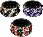 Lurrose crystal rhinestone ponytail holder front view hair accessory