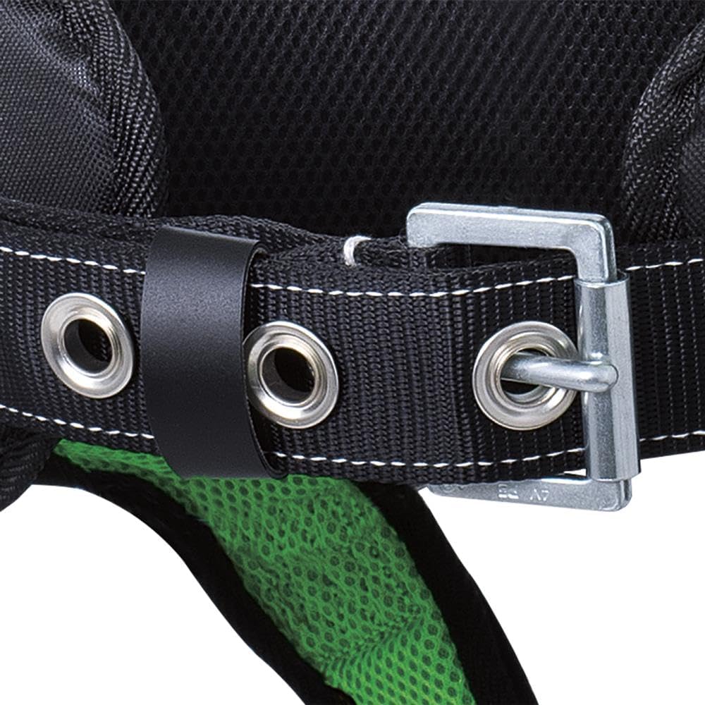 PeakWorks safety harness stab lock buckles detail