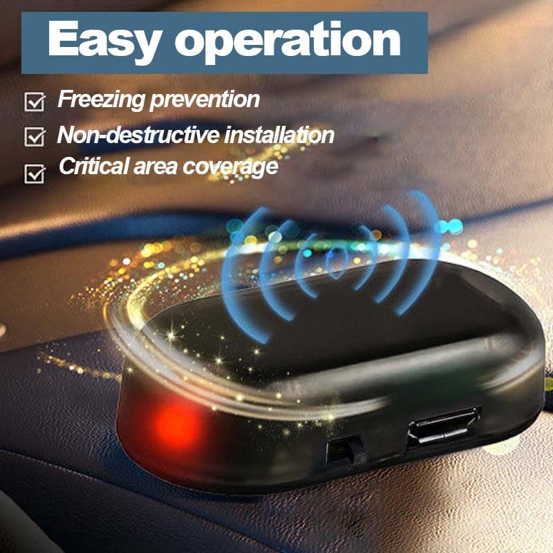 Two pack bundle of Shkalacar car security dummy alarm lights highlighting the adhesive mounting base
