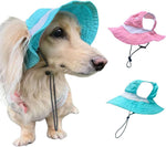Detailed view of adjustable chin strap on dog bucket hat