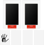 Yuntop 2 Pack Inkless Hand and Footprint Kit front view showing the mess-free stamp pads and impression cards.
