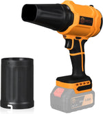 HX HECLX cordless mini leaf blower front view showing orange and black design