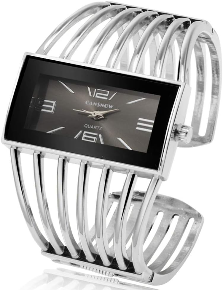 Weicam women luxury cuff bracelet watch front view quartz timepiece