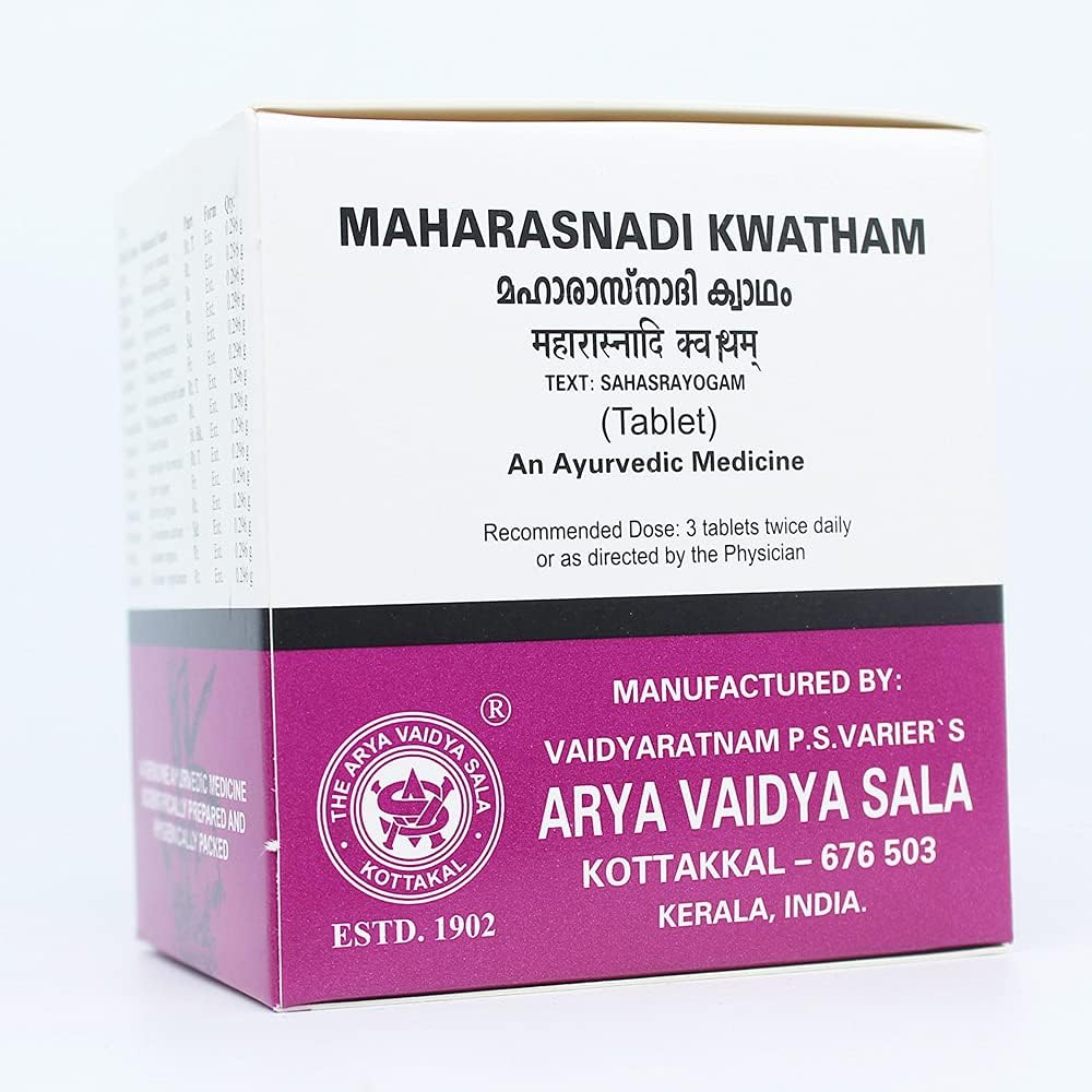 Golden Oldie Herbs Maharasnadi Kwatham Tablets Kottakkal Ayurvedic box front view