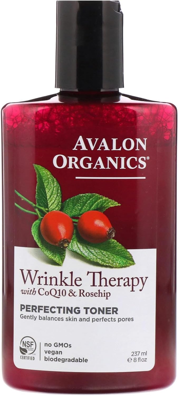 Avalon Organics CoQ10 Perfecting Facial Toner front view bottle