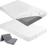 Breling mattress cover showing full dimensions and snug fit