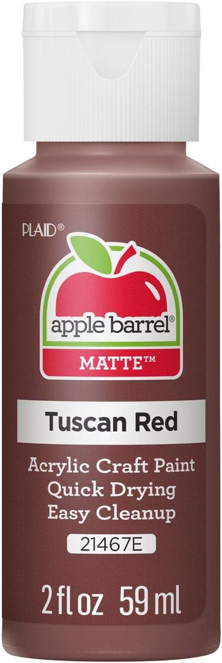 Apple Barrel Tuscan Red acrylic paint bottle front view