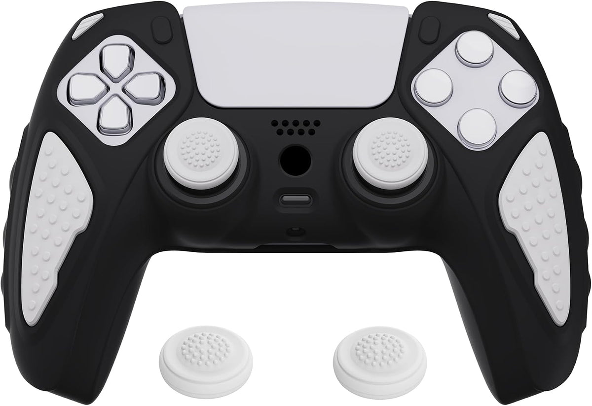 PlayVital Knight Edition Templeton Gray & Jade Grey Two Tone Anti-Slip Silicone Cover Skin for ps5 Controller, Soft Rubber Case for ps5 Wireless Controller with Thumb Grip Caps - Image 14