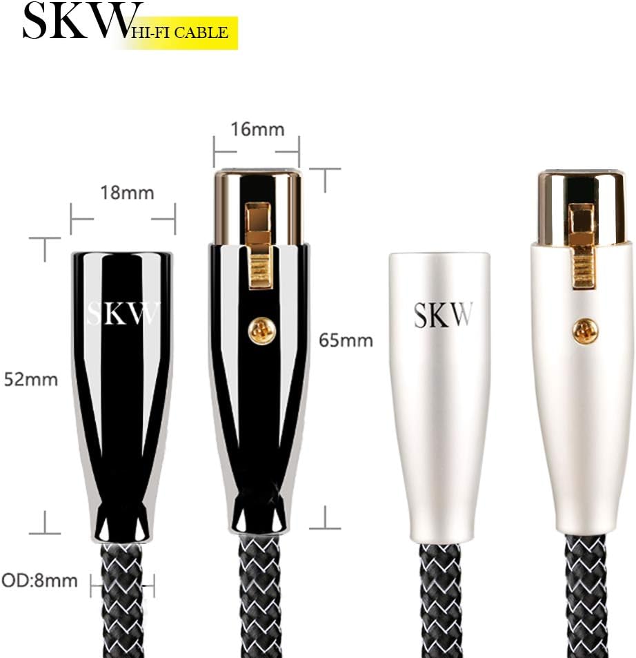 SKW balanced XLR cable gold plated self locking pins detail