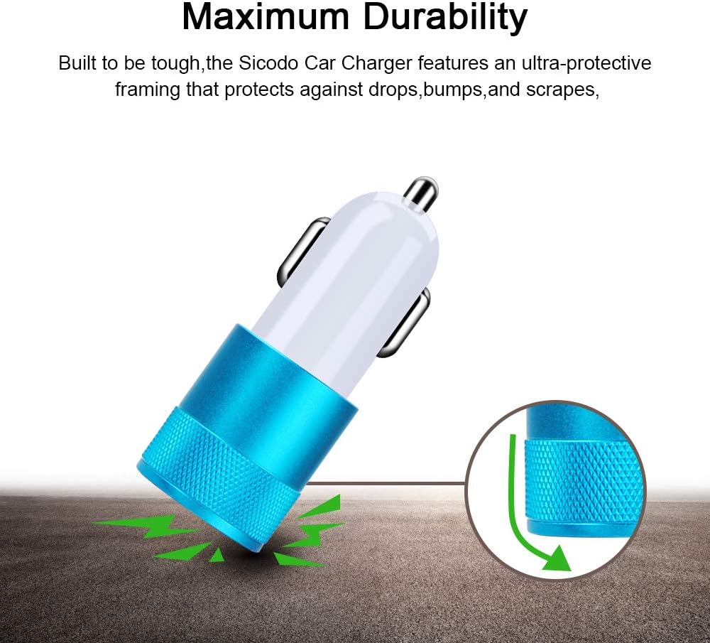 Sicodo car charger plugged into a vehicle cigarette lighter