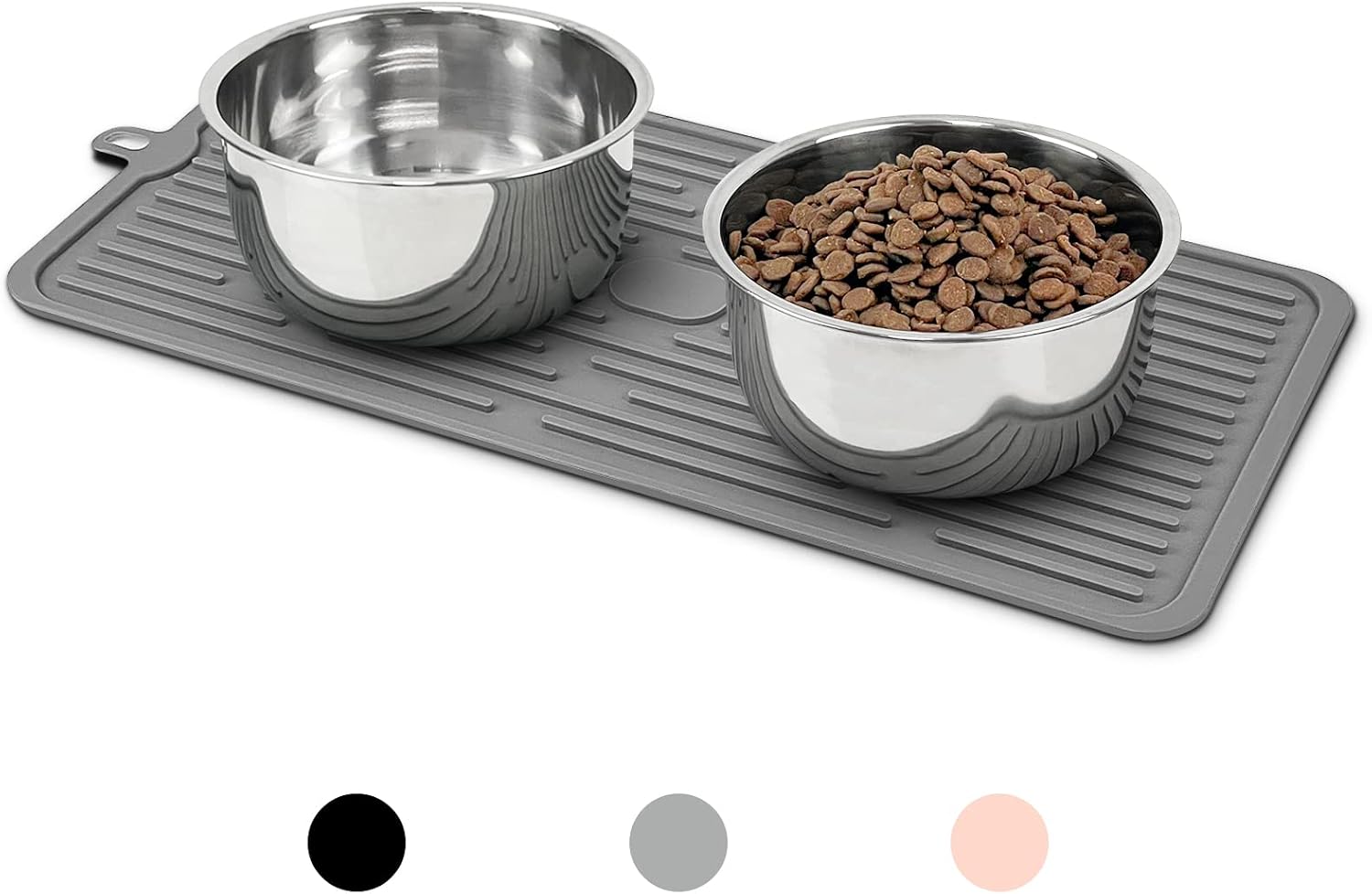Ptlom Pet Placemat for Dog and Cat grey front view
