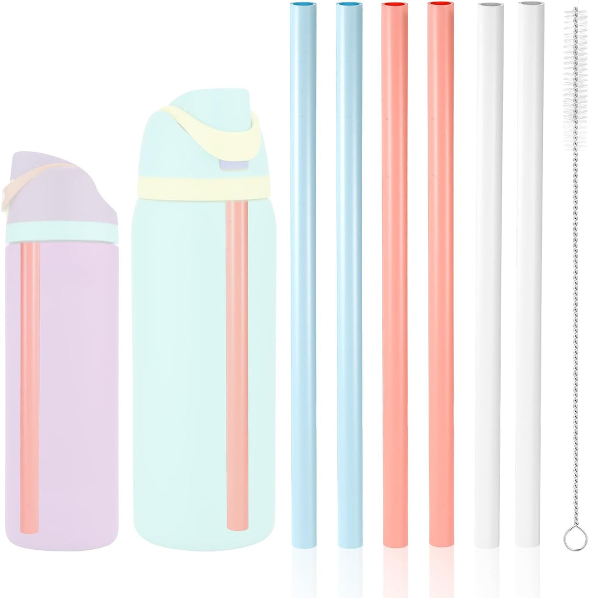 6PCS Replacement Straws for Owala Water Bottle 24 oz 32 oz Accessories | Reusable Plastic Straws with Cleaning Brush Tumbler Parts Compatible with Owala Freesip Water Bottle 24oz 32oz (6 Colors) - Image 10