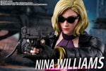 S.H.Figuarts Nina Williams action figure with display background sheet