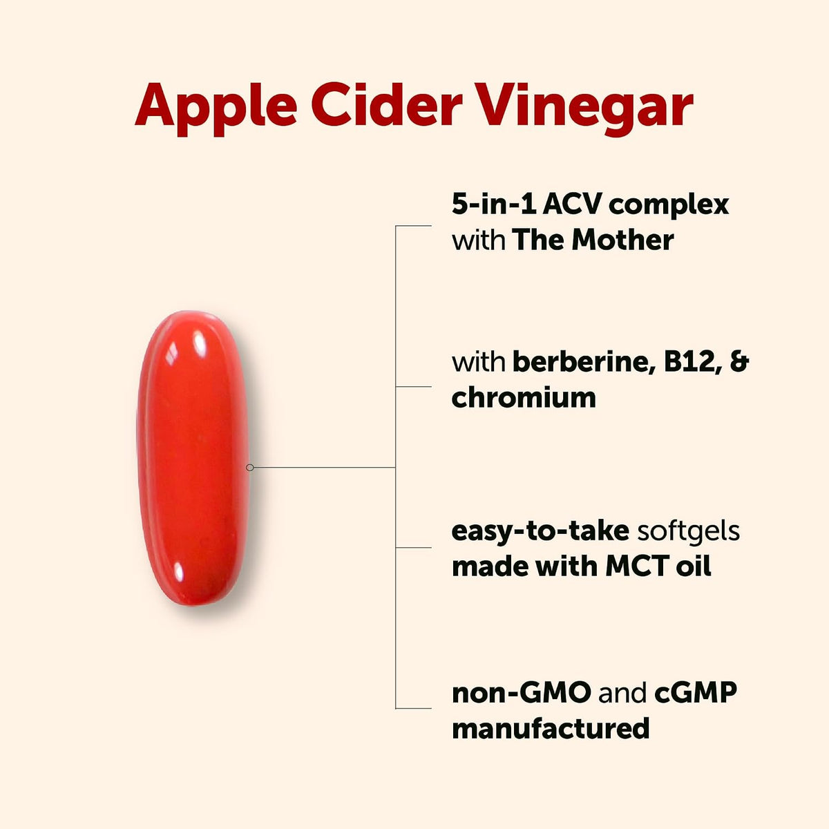 Micro Ingredients 5-in-1 ACV supplement pouch back label details