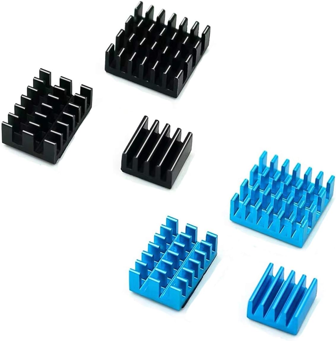 SGTKJSJS Raspberry Pi 4B Heatsink front view showing six black aluminum cooling fins