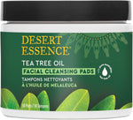 Desert Essence tea tree oil facial cleansing pads front view bottle