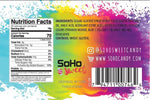 Close up of colorful Soho Sweet sour candy belts