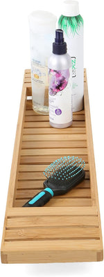 Mind Reader slim profile bathtub caddy in use
