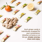 Close-up shot of a single chewy candied ginger piece showing its natural texture.