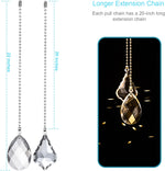 Lingtong crystal glass pull chain faceted pendants closeup
