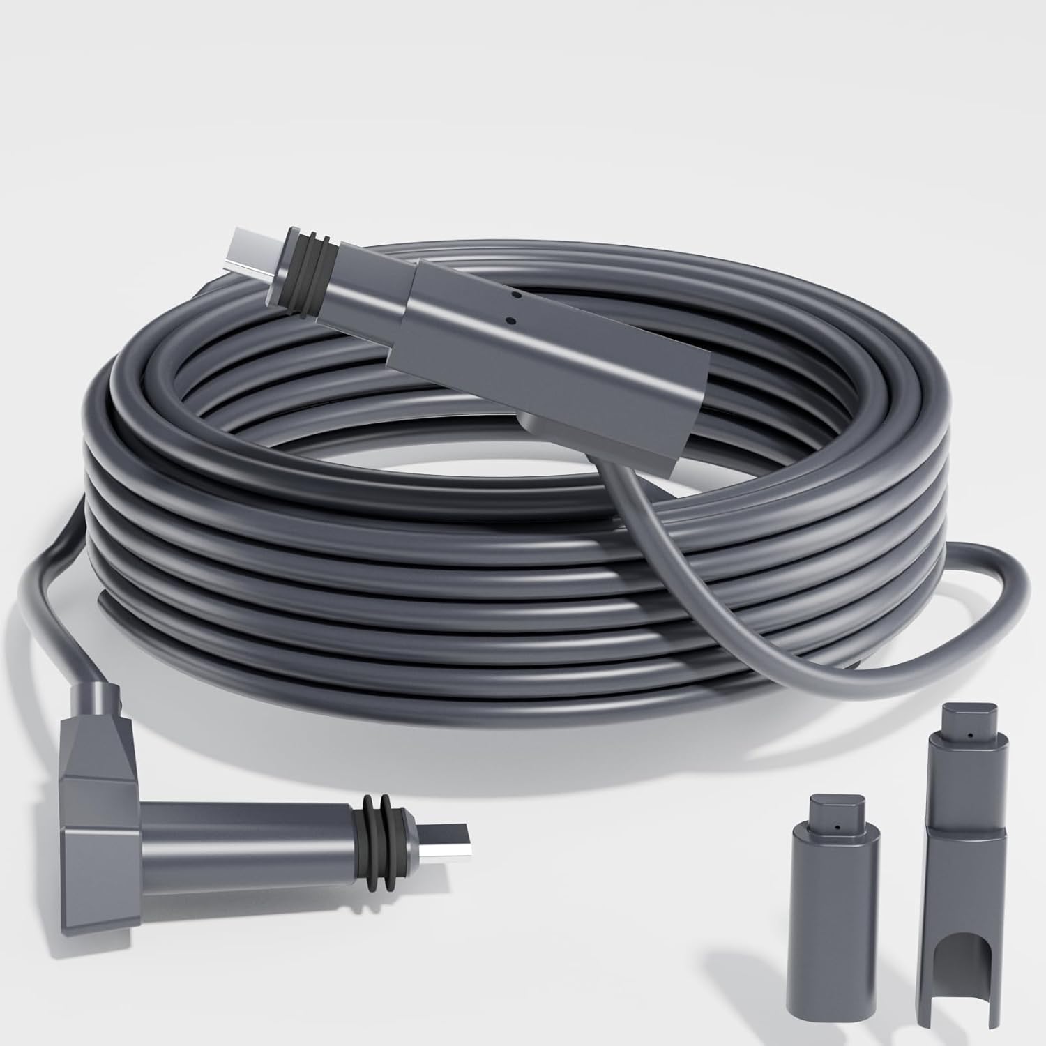 ELFCULB Starlink replacement cable seventy five feet front view showing proprietary connectors.