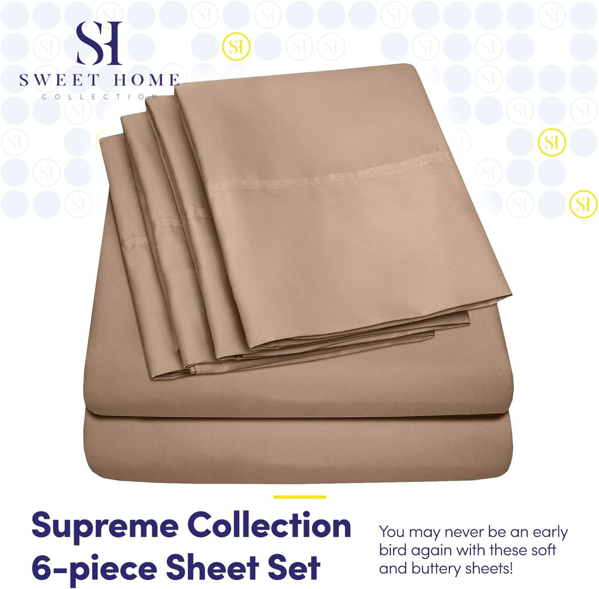 Sweet Home Collection taupe microfiber flat sheet folded display