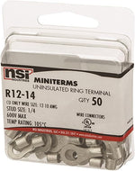 NSI 12-10 wire size uninsulated terminal close up