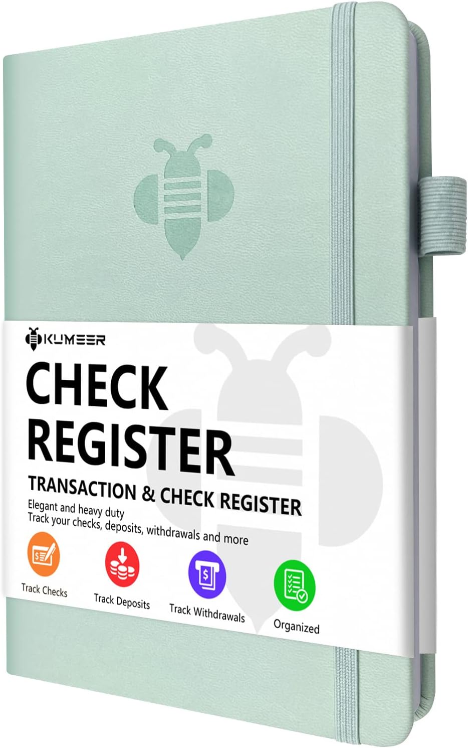 Kumeer check register front view in mint green