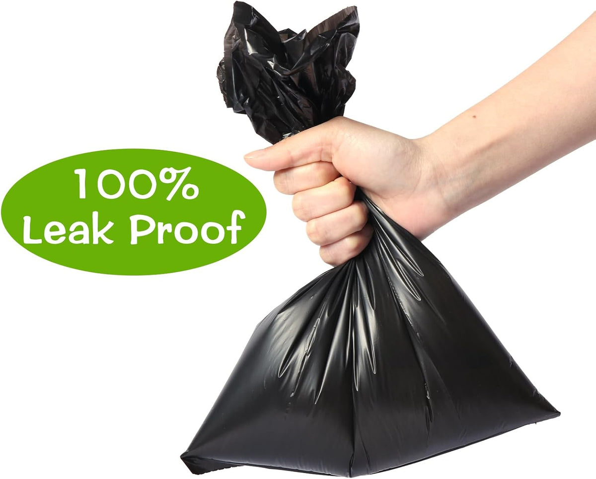 Bone shaped dog leash dispenser with clip holding a green poop bag roll